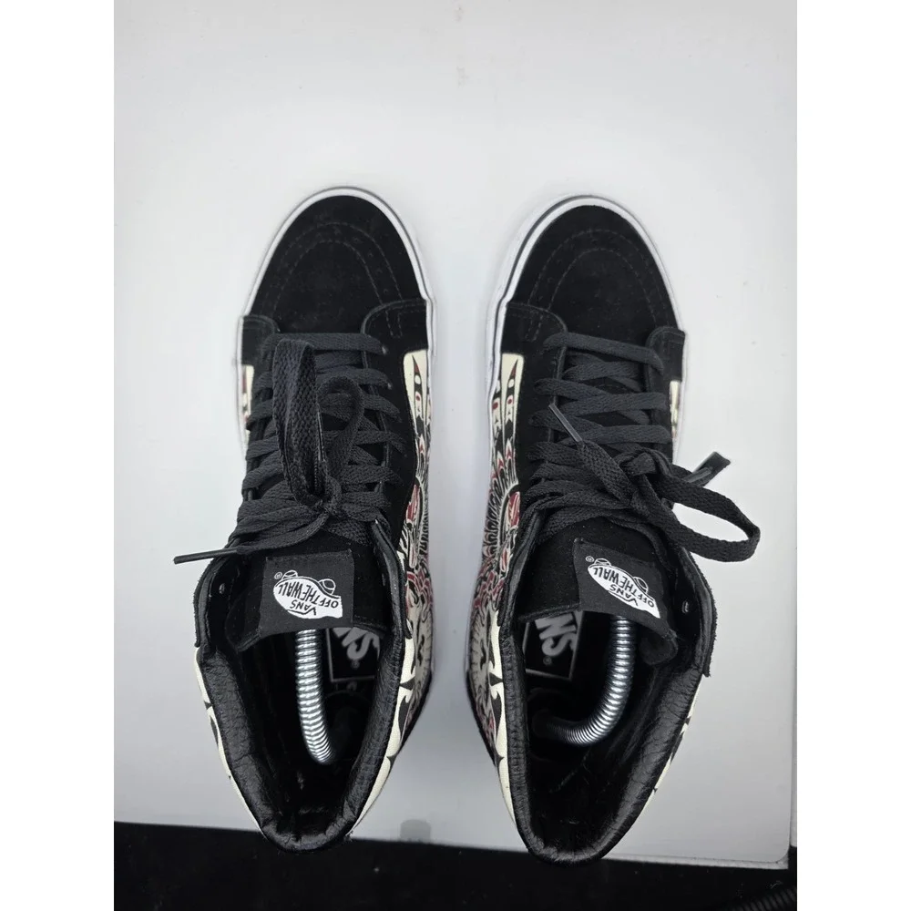VANS Sk8-Hi Skull Graphic Sneakers Men's 7.5 Women's 9 Black‎ Red